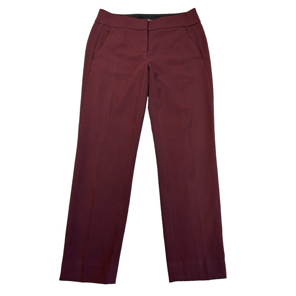 Ann Taylor Loft Women's 0P Marisa Wine Ankle Pants Modern Career Business Office